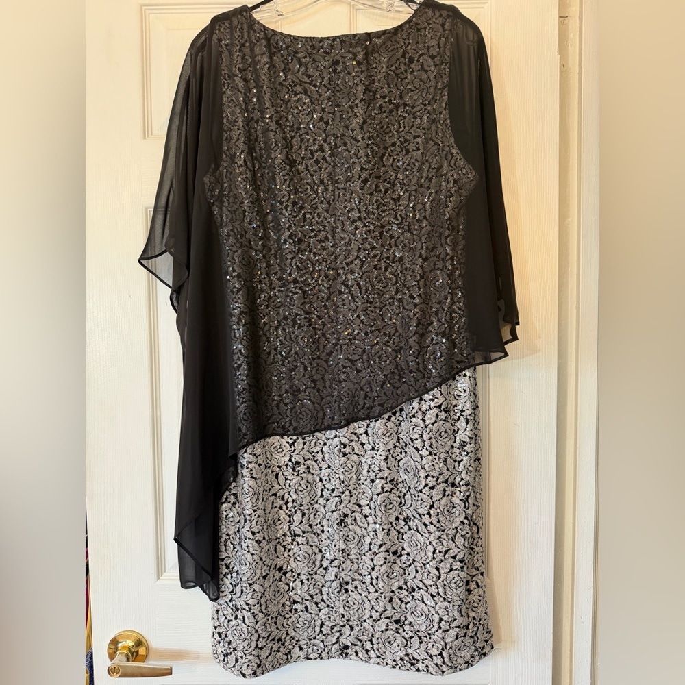 Jessica Howard Cocktail Dress black silver size 14 - Picture 5 of 10